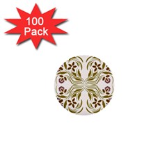 Folk flowers print Floral pattern Ethnic art 1  Mini Buttons (100 pack) 