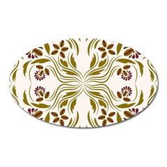 Folk flowers print Floral pattern Ethnic art Oval Magnet