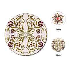 Folk flowers print Floral pattern Ethnic art Playing Cards Single Design (Round)