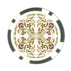 Folk Flowers Print Floral Pattern Ethnic Art Poker Chip Card Guard (10 Pack) by Eskimos