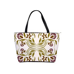 Folk Flowers Print Floral Pattern Ethnic Art Classic Shoulder Handbag by Eskimos