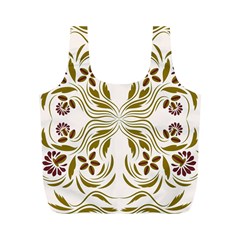 Folk Flowers Print Floral Pattern Ethnic Art Full Print Recycle Bag (m) by Eskimos