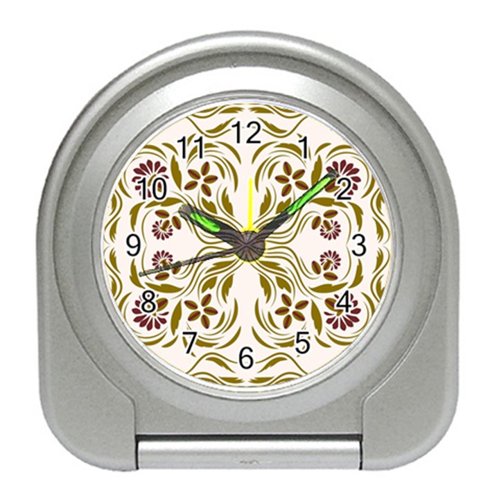 Folk flowers print Floral pattern Ethnic art Travel Alarm Clock