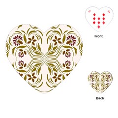 Folk Flowers Print Floral Pattern Ethnic Art Playing Cards Single Design (heart) by Eskimos