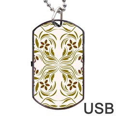 Folk Flowers Print Floral Pattern Ethnic Art Dog Tag Usb Flash (one Side) by Eskimos