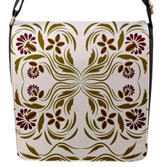 Folk Flowers Print Floral Pattern Ethnic Art Flap Closure Messenger Bag (s) by Eskimos