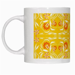 Folk Flowers Print Floral Pattern Ethnic Art White Mug