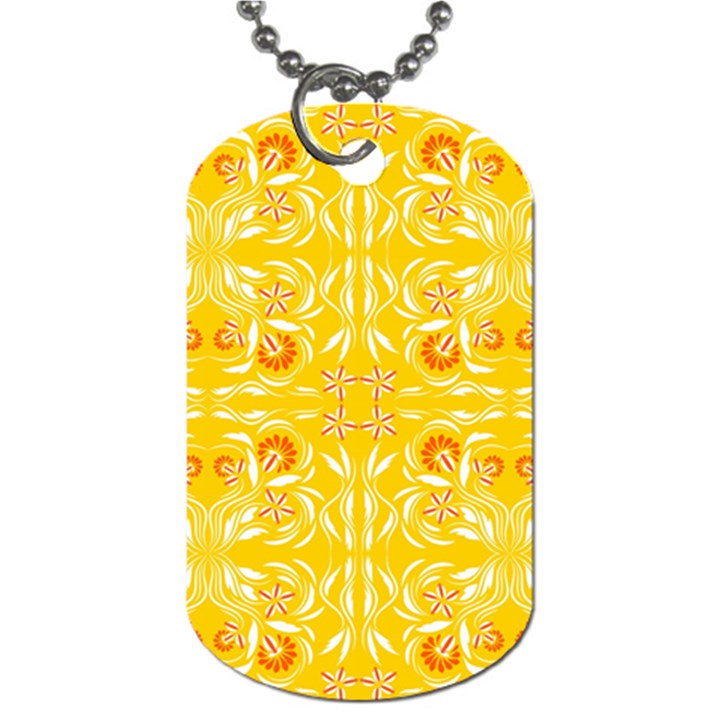 Folk flowers print Floral pattern Ethnic art Dog Tag (One Side)