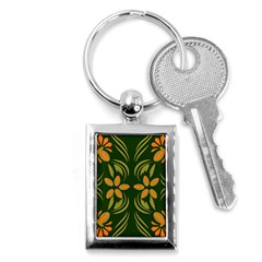 Folk Flowers Print Floral Pattern Ethnic Art Key Chain (rectangle) by Eskimos