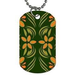 Folk Flowers Print Floral Pattern Ethnic Art Dog Tag (one Side) by Eskimos