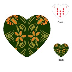 Folk Flowers Print Floral Pattern Ethnic Art Playing Cards Single Design (heart) by Eskimos