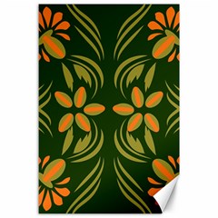 Folk Flowers Print Floral Pattern Ethnic Art Canvas 24  X 36  by Eskimos