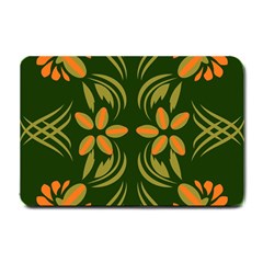 Folk Flowers Print Floral Pattern Ethnic Art Small Doormat  by Eskimos