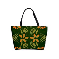 Folk Flowers Print Floral Pattern Ethnic Art Classic Shoulder Handbag by Eskimos