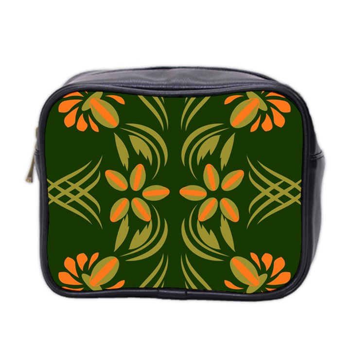 Folk flowers print Floral pattern Ethnic art Mini Toiletries Bag (Two Sides)