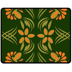 Folk Flowers Print Floral Pattern Ethnic Art Double Sided Fleece Blanket (medium)  by Eskimos