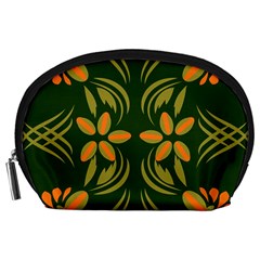 Folk Flowers Print Floral Pattern Ethnic Art Accessory Pouch (large) by Eskimos