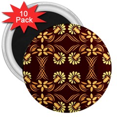 Folk Flowers Print Floral Pattern Ethnic Art 3  Magnets (10 Pack)  by Eskimos