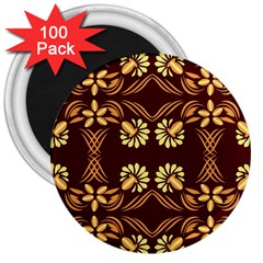 Folk Flowers Print Floral Pattern Ethnic Art 3  Magnets (100 Pack) by Eskimos