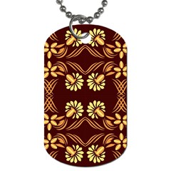 Folk Flowers Print Floral Pattern Ethnic Art Dog Tag (one Side) by Eskimos