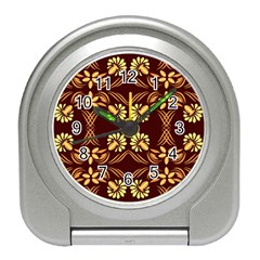 Folk Flowers Print Floral Pattern Ethnic Art Travel Alarm Clock by Eskimos