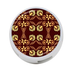 Folk Flowers Print Floral Pattern Ethnic Art 4-port Usb Hub (two Sides) by Eskimos