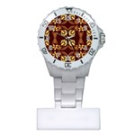 Folk flowers print Floral pattern Ethnic art Plastic Nurses Watch Front