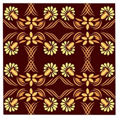 Folk Flowers Print Floral Pattern Ethnic Art Wooden Puzzle Square by Eskimos