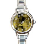 3 White-background Round Italian Charm Watch Front