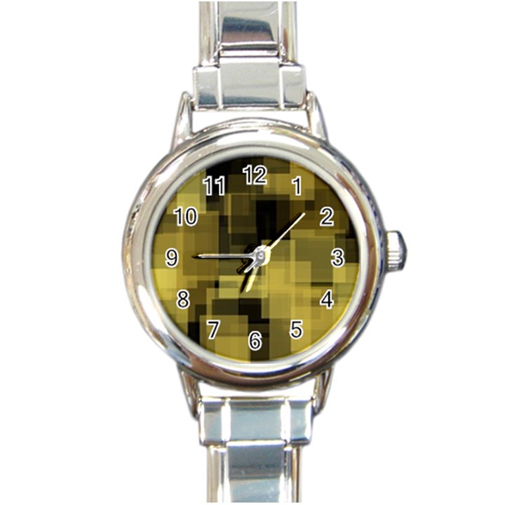 3 White-background Round Italian Charm Watch