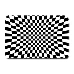 Illusion Checkerboard Black And White Pattern Plate Mats by Nexatart