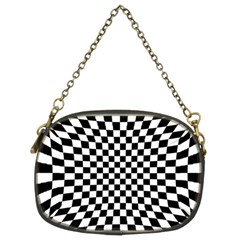 Illusion Checkerboard Black And White Pattern Chain Purse (two Sides)