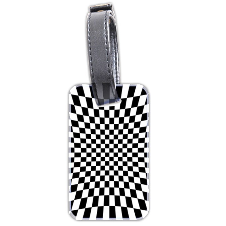 Illusion Checkerboard Black And White Pattern Luggage Tag (two sides)