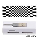 Illusion Checkerboard Black And White Pattern Memory Card Reader (Stick) Front