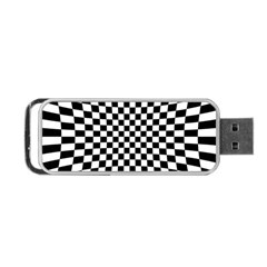 Illusion Checkerboard Black And White Pattern Portable Usb Flash (one Side) by Nexatart