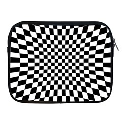 Illusion Checkerboard Black And White Pattern Apple Ipad 2/3/4 Zipper Cases by Nexatart