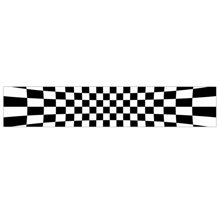 Illusion Checkerboard Black And White Pattern Large Flano Scarf 