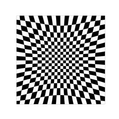 Illusion Checkerboard Black And White Pattern Square Satin Scarf (30  X 30 ) by Nexatart