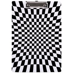 Illusion Checkerboard Black And White Pattern A4 Clipboard