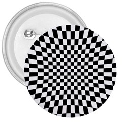 Illusion Checkerboard Black And White Pattern 3  Buttons by Nexatart