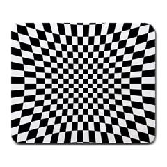 Illusion Checkerboard Black And White Pattern Large Mousepads by Nexatart