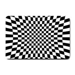 Illusion Checkerboard Black And White Pattern Small Doormat  24 x16  Door Mat