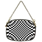 Illusion Checkerboard Black And White Pattern Chain Purse (Two Sides) Front