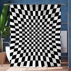 Illusion Checkerboard Black And White Pattern Shower Curtain 60  X 72  (medium)  by Nexatart