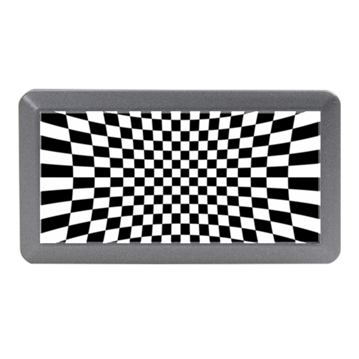 Illusion Checkerboard Black And White Pattern Memory Card Reader (Mini)