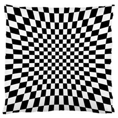 Illusion Checkerboard Black And White Pattern Large Cushion Case (two Sides) by Nexatart