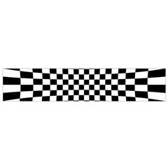 Illusion Checkerboard Black And White Pattern Small Flano Scarf