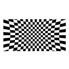 Illusion Checkerboard Black And White Pattern Satin Shawl 45  X 80  by Nexatart