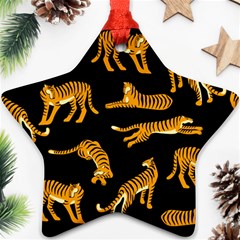 Seamless-exotic-pattern-with-tigers Ornament (star)