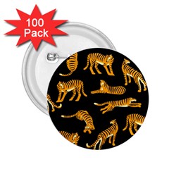 Seamless-exotic-pattern-with-tigers 2 25  Buttons (100 Pack) 